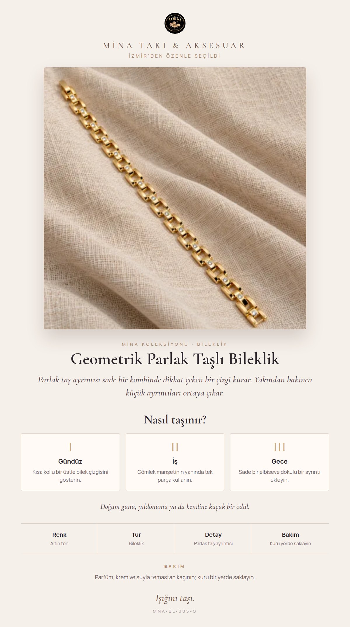 Stil hikâyesi: Geometrik Parlak Taşlı Bileklik
