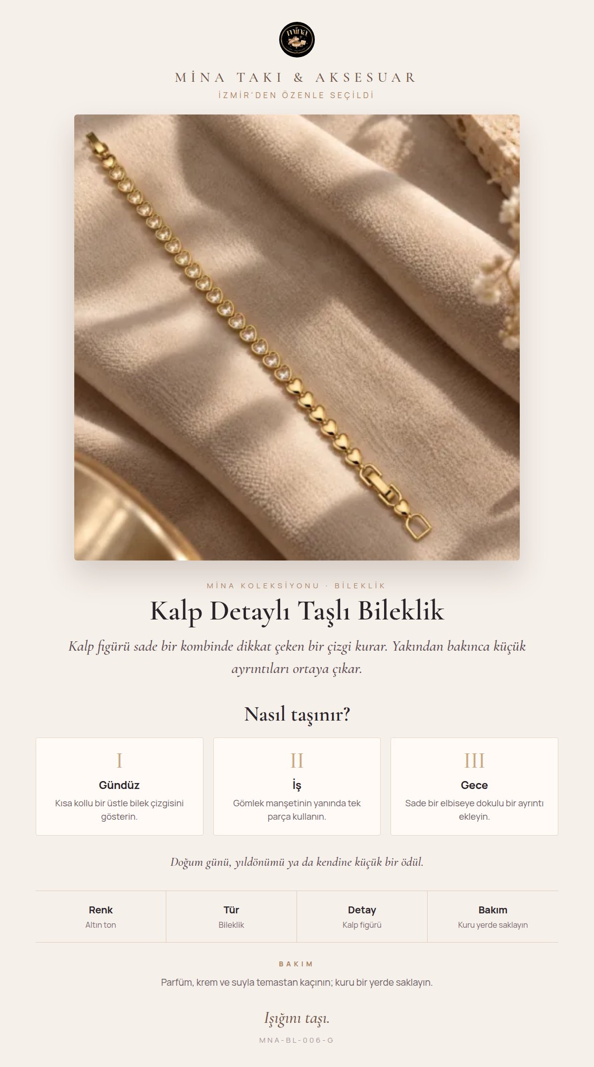 Stil hikâyesi: Kalp Detaylı Taşlı Bileklik