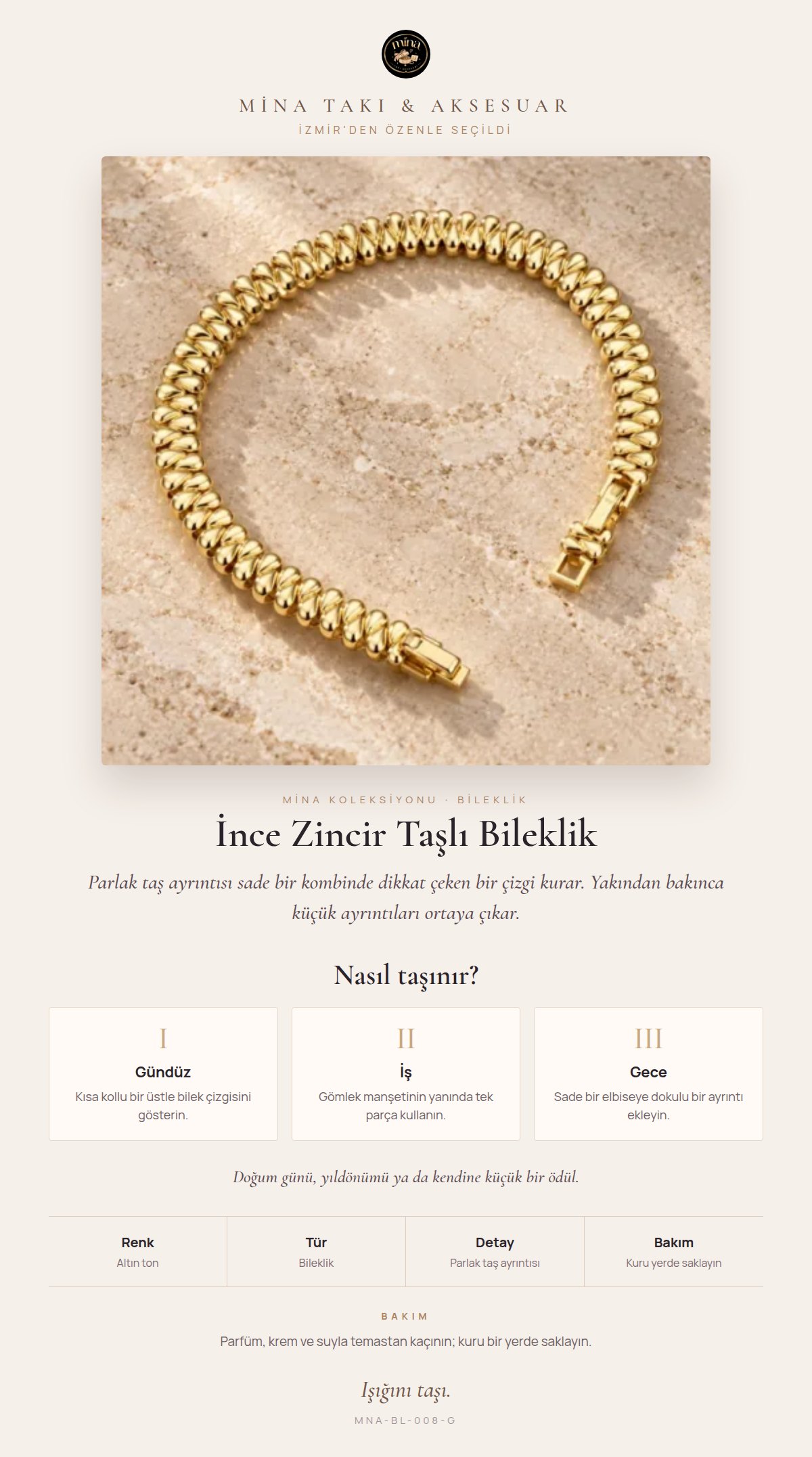 Stil hikâyesi: İnce Zincir Taşlı Bileklik