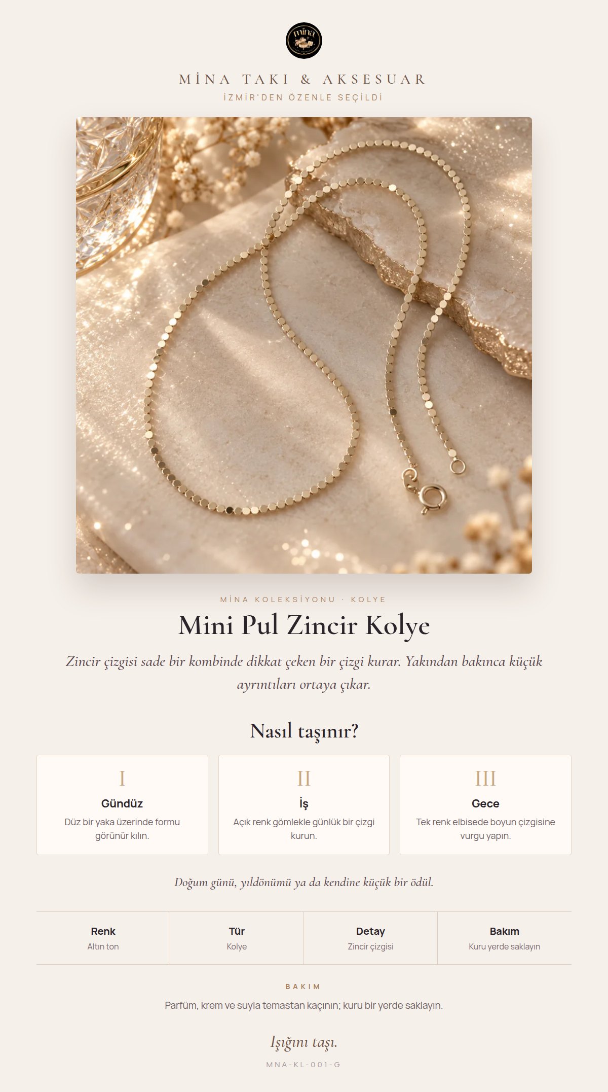 Stil hikâyesi: Mini Pul Zincir Kolye