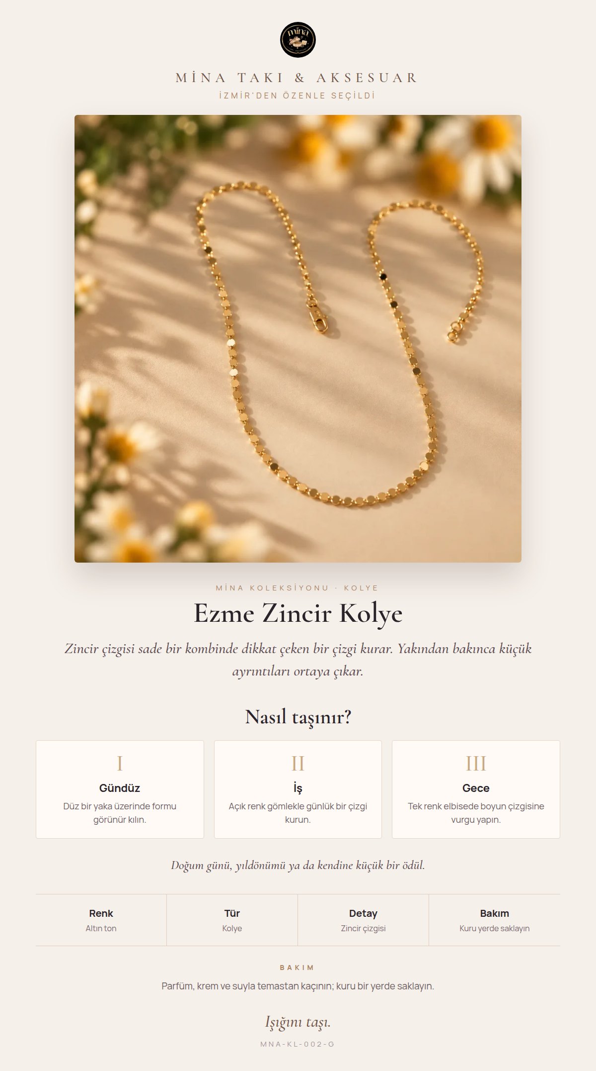 Stil hikâyesi: Ezme Zincir Kolye