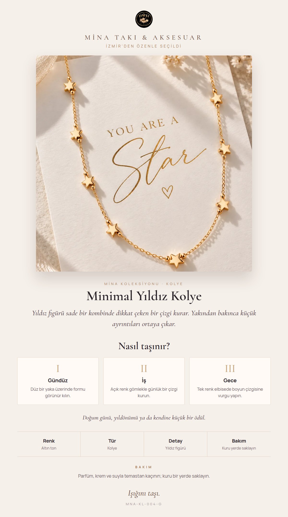 Stil hikâyesi: Minimal Yıldız Kolye