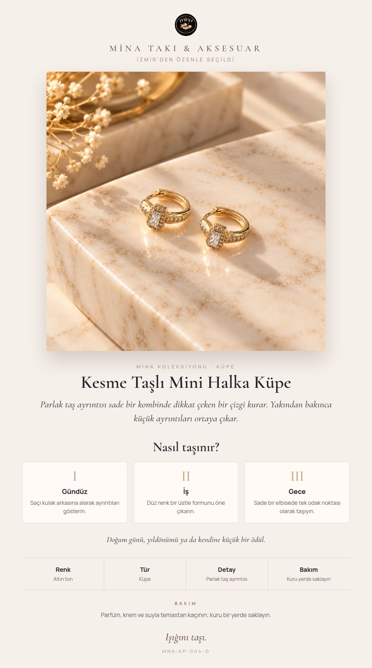 Stil hikâyesi: Kesme Taşlı Mini Halka Küpe