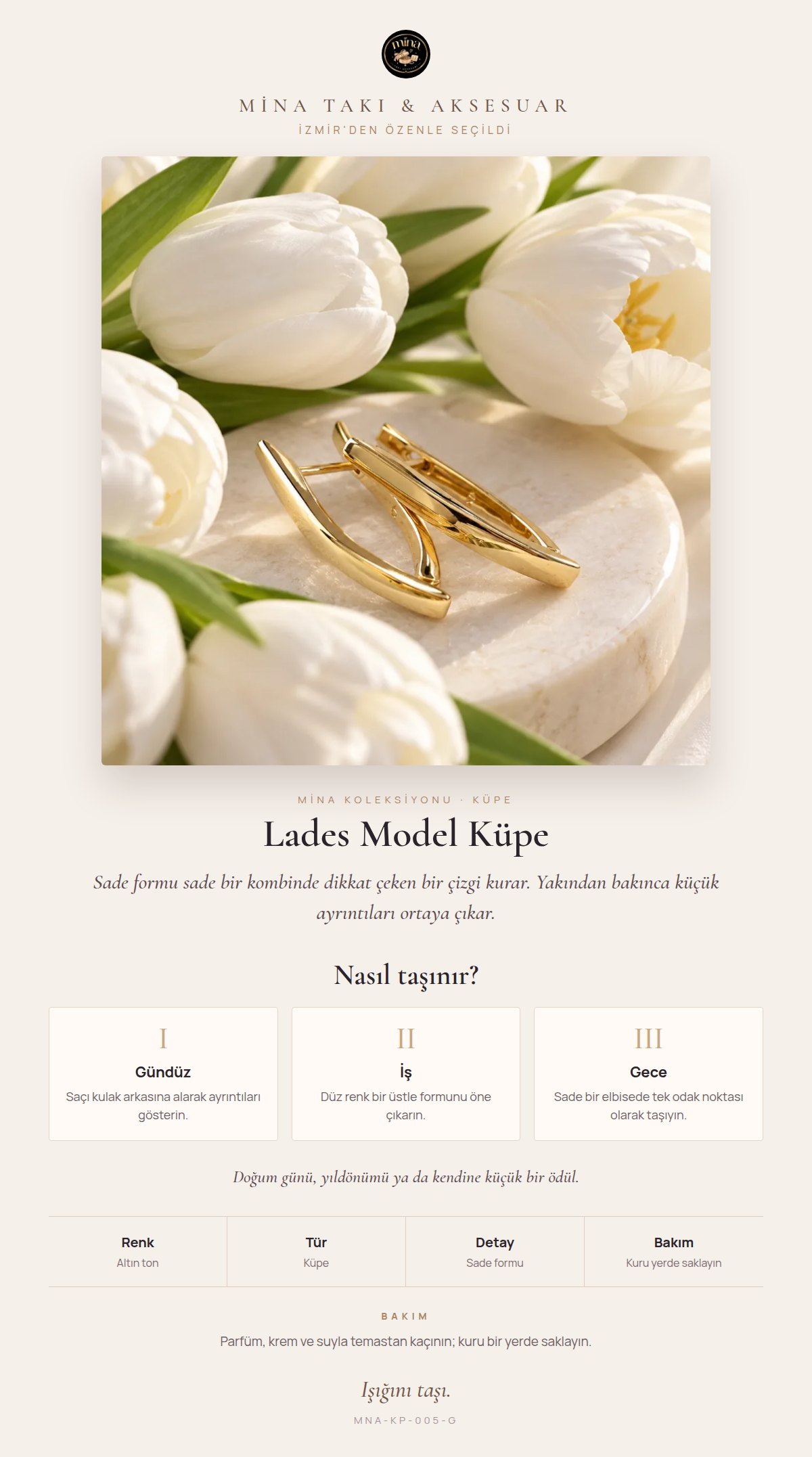 Stil hikâyesi: Lades Model Küpe