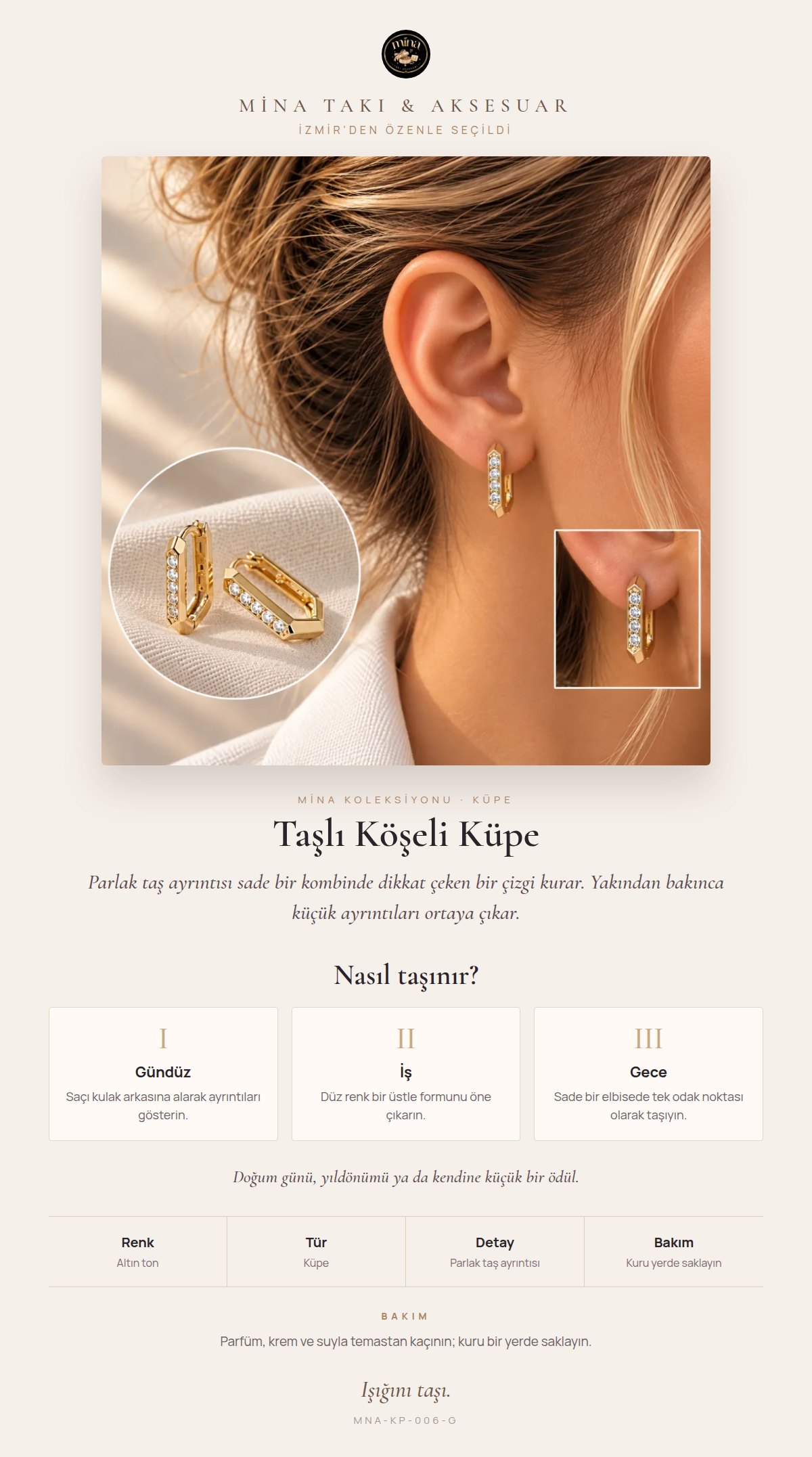 Stil hikâyesi: Taşlı Köşeli Küpe