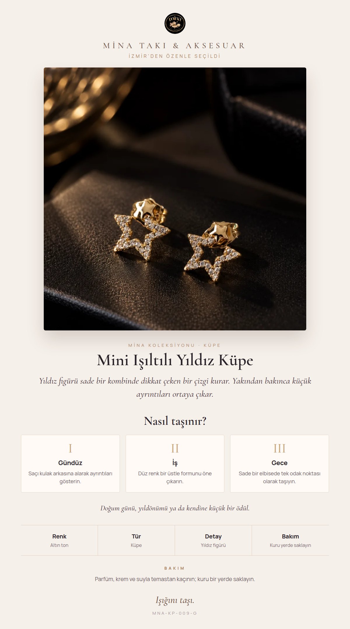 Stil hikâyesi: Mini Işıltılı Yıldız Küpe
