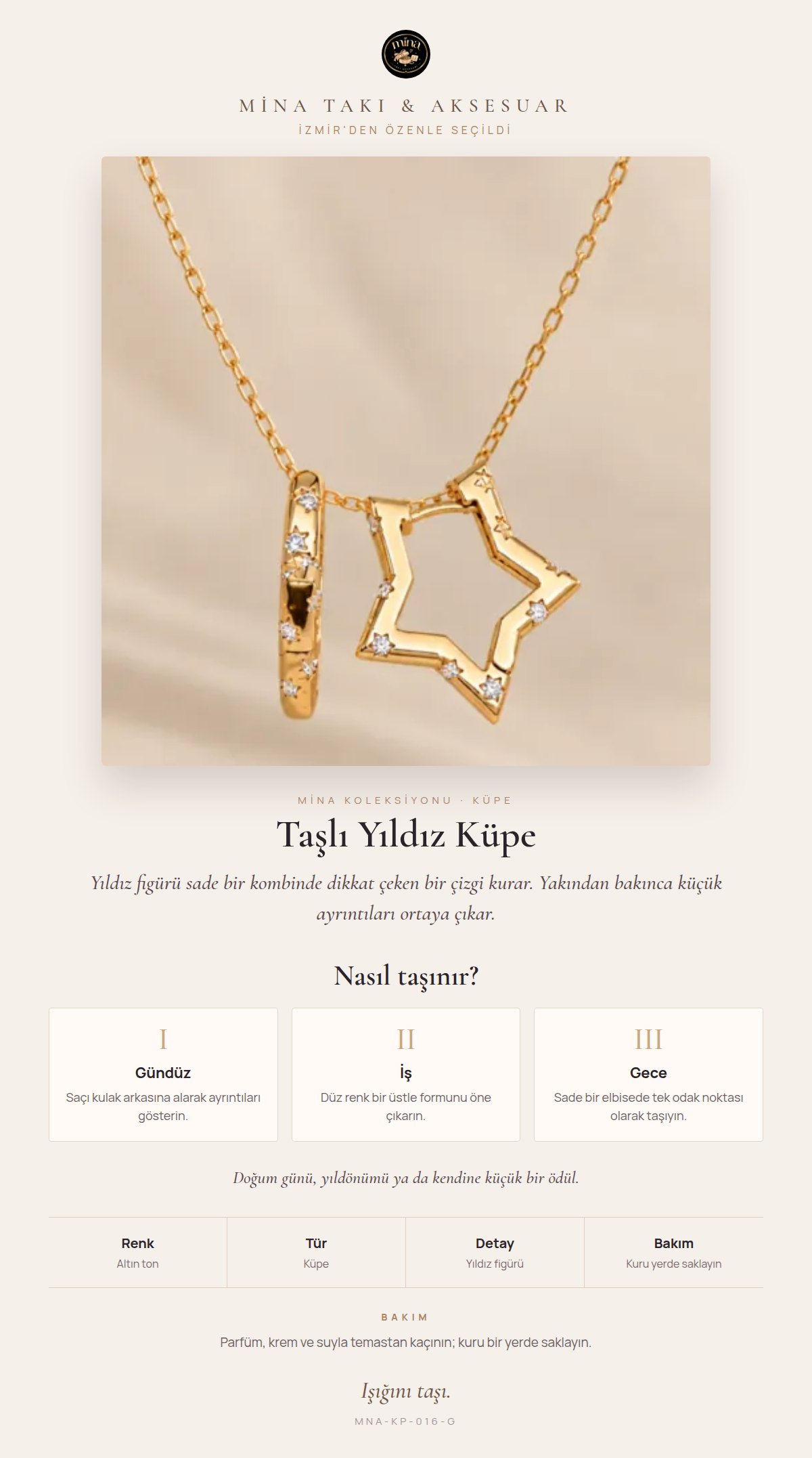Stil hikâyesi: Taşlı Yıldız Küpe
