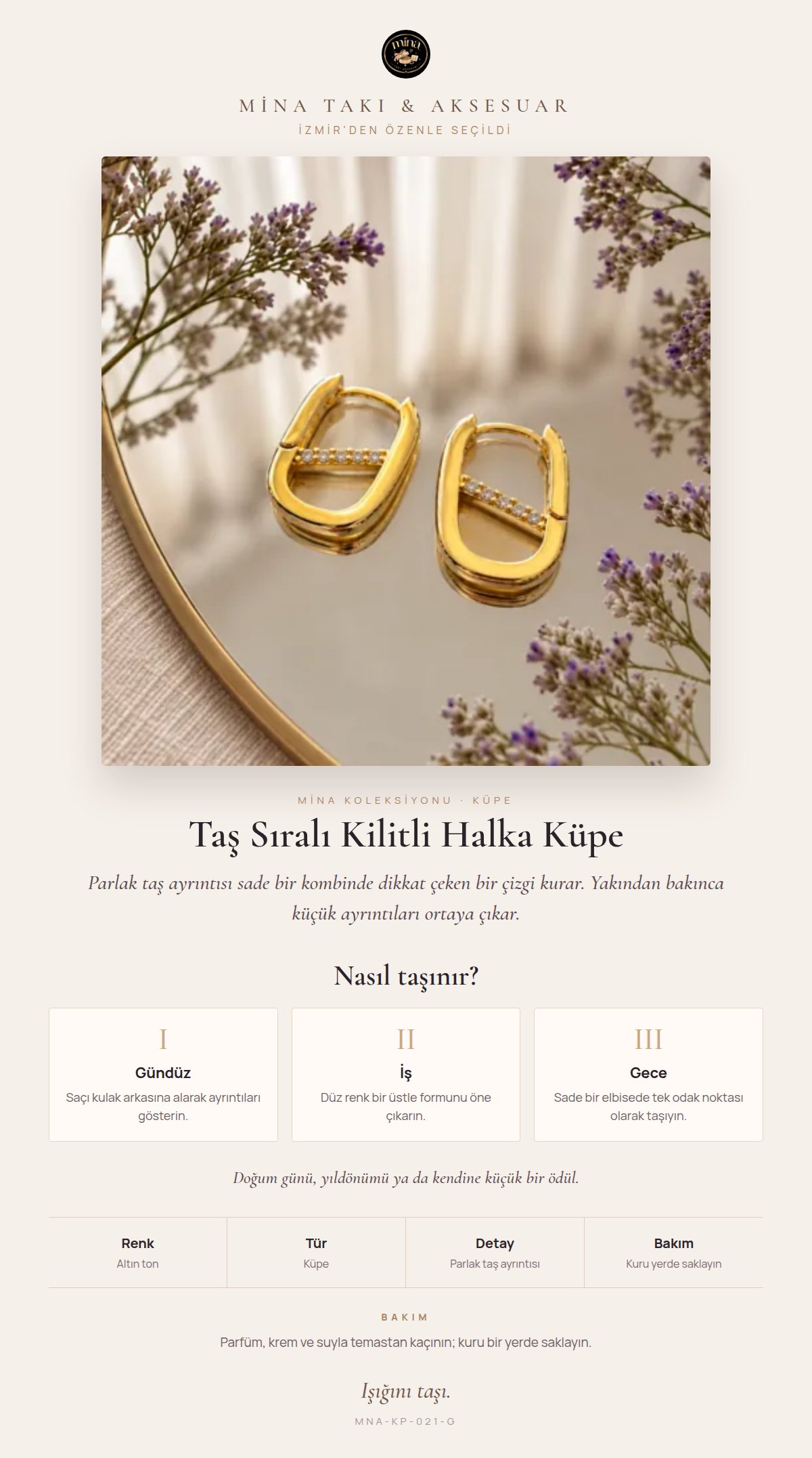 Stil hikâyesi: Taş Sıralı Kilitli Halka Küpe