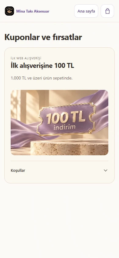 Gerçek arayüz: Kuponlar ve fırsatlar