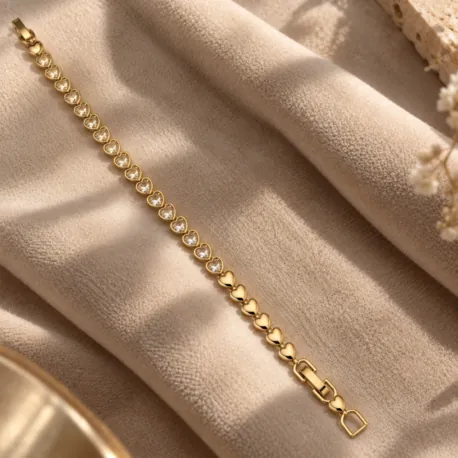VIP Bileklik 14K Kalp Detay 17+2 cm